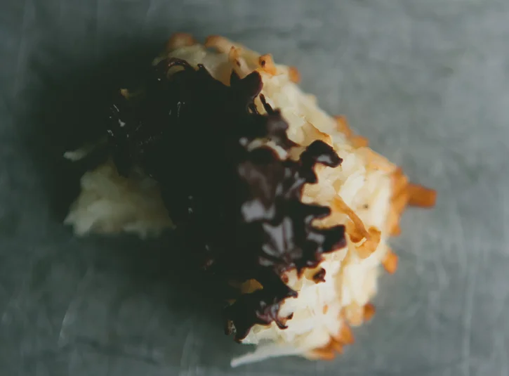 Chocolate-Dipped Macaroons from A Thought For Food #recipe #dessert #passover