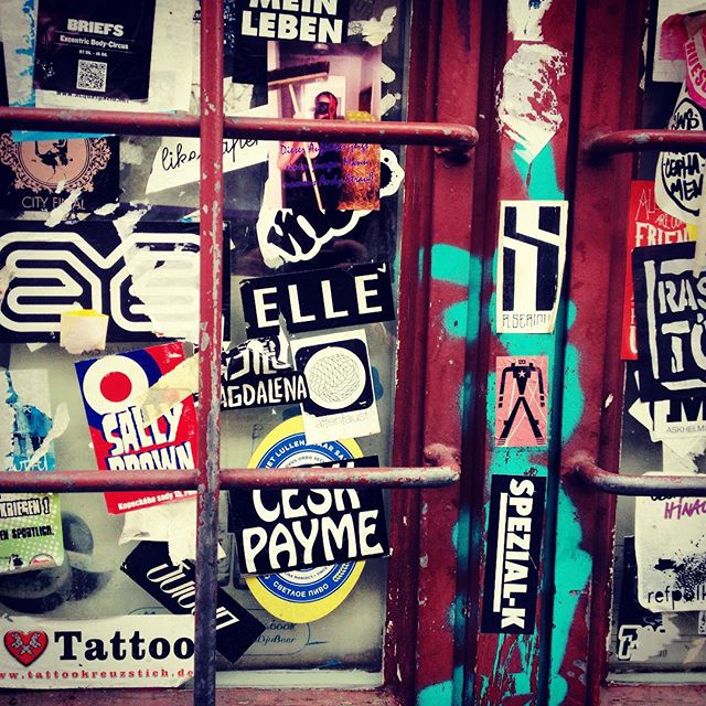 All about that #stickerbombing @ellestreetart @vnamagazine &amp; more #slapstick #streetart #Berlin