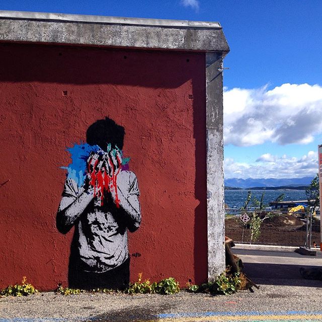 Nafir &mdash; Stavanger &mdash; NuArt 2015 #Nafir #nuartfestival #streetart #stencil #iran #norway #nuart @nuartfestival