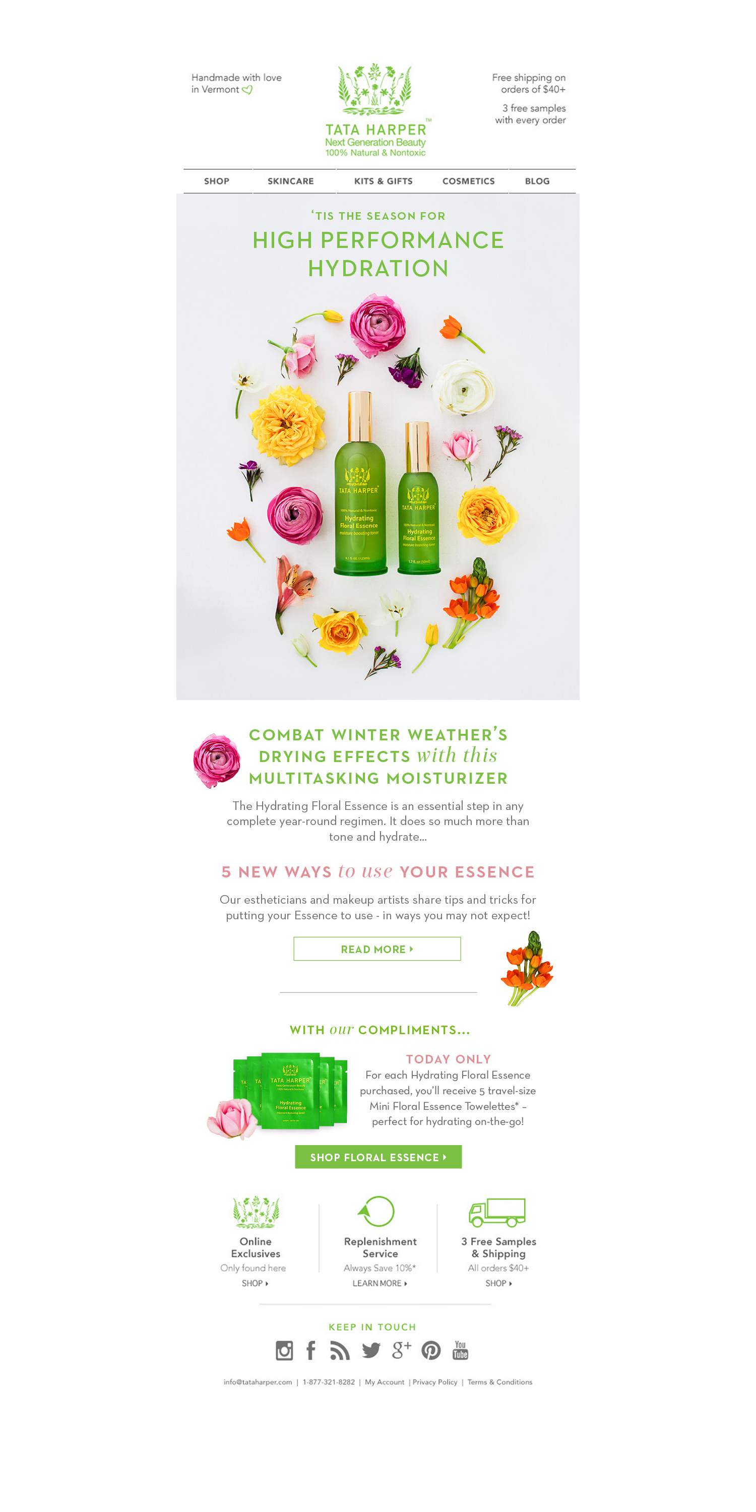 Product Focus Email Campaign, Tata Harper Skincare