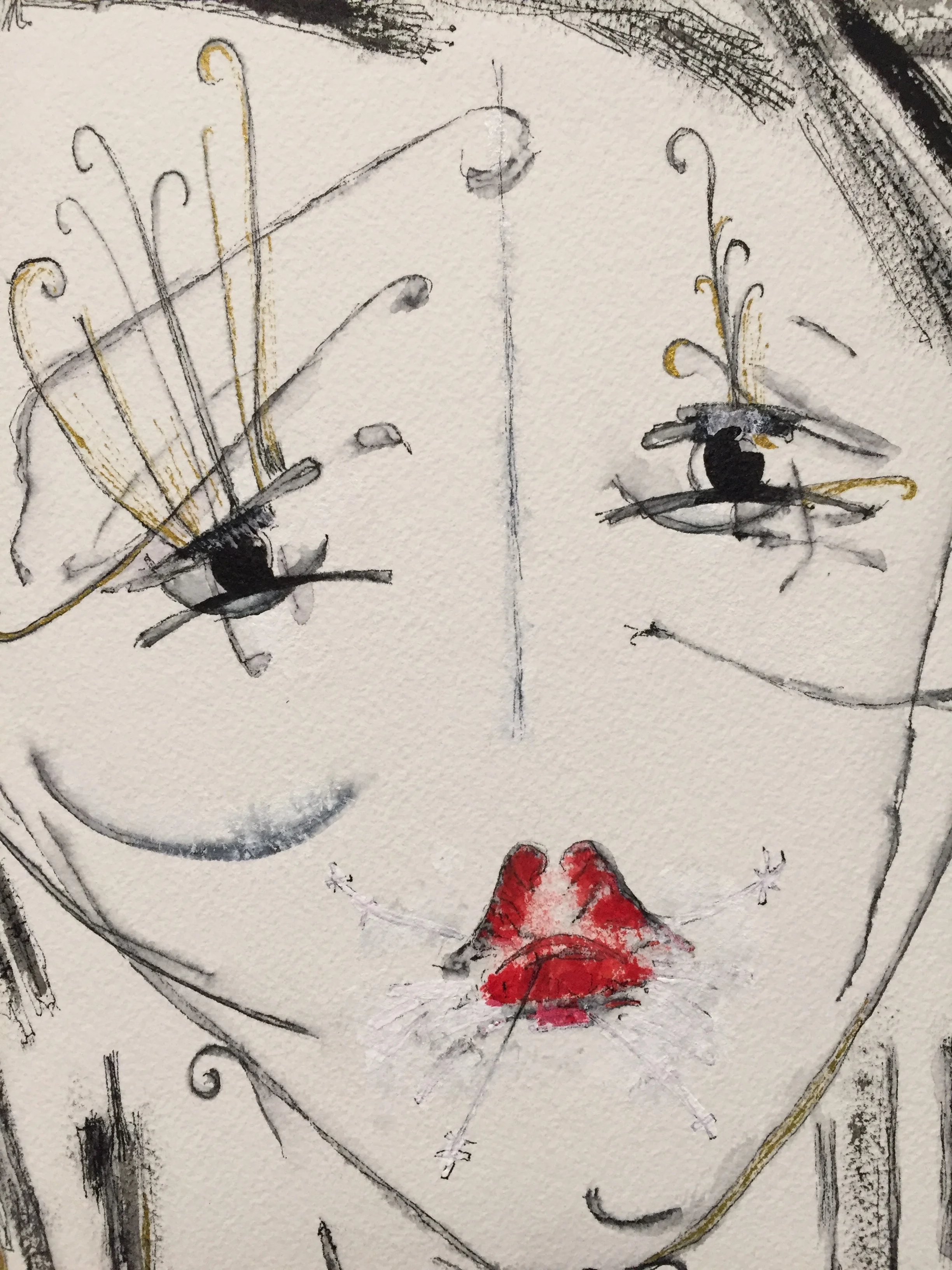 Glaen Redeker - In The Mirror, Watercolor On Paper