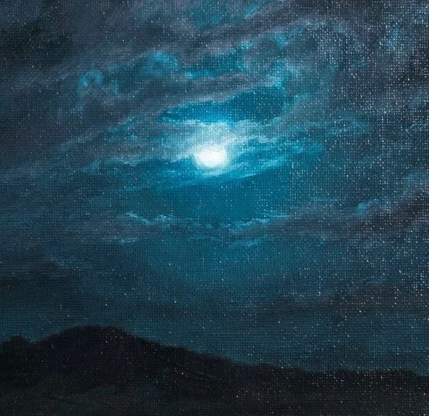 Moon Over Water - Signed Oil On Canvas