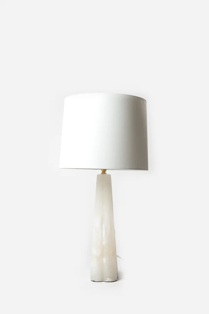 Alabaster Quatrefoil Table Lamp - Small
