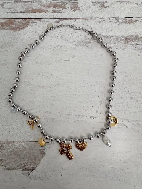 Silver Charmed Ball Chain