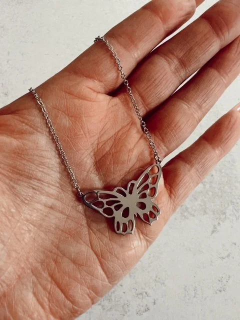 Butterfly Chain- White Gold