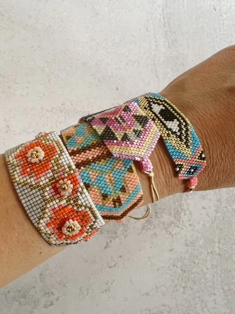 Pink Seed Bead Bracelet Ties