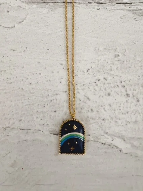 18k Blue Enamel Chain