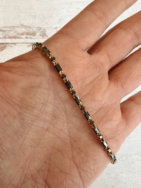 18k Black Sapphire Tennis Chain