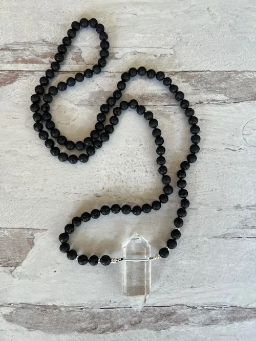Mens OG LavaStone PrayerBeads w/Quartz