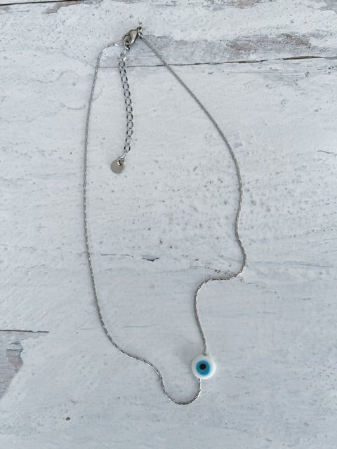 18kwg Floating Evil Eye Chain