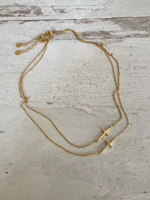 18k Dainty Cross Chains