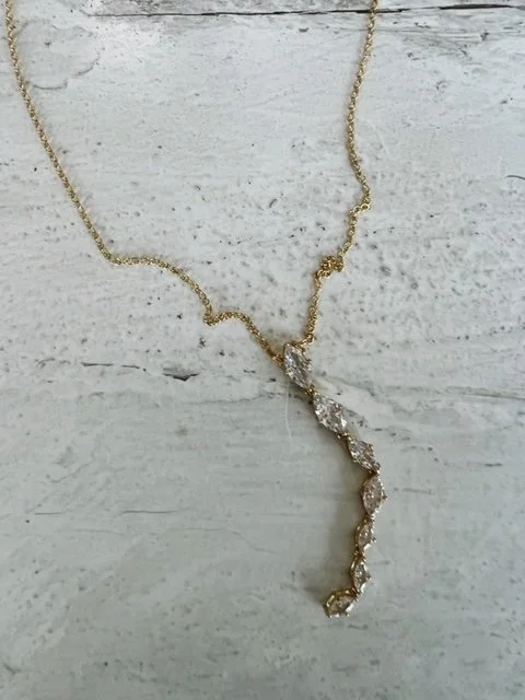 18k Marq Sapphire Lariat Chain