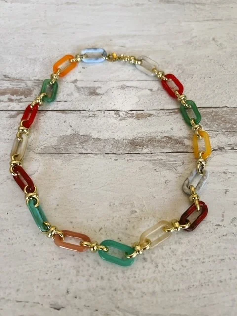 Stainless Steel Resin Link Choker Chain