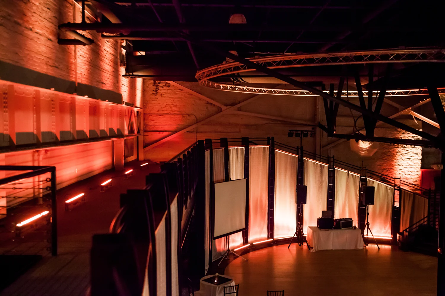 La Luna wedding venue with uplighting set up by Sound Express Entertainment for a Rochester NY wedding reception