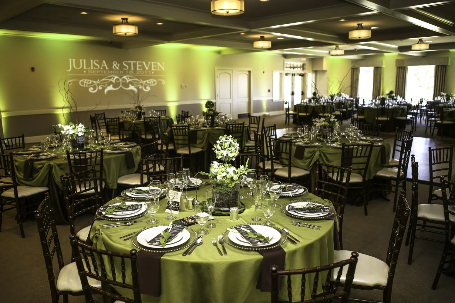 Deerfield Tasting Setup with Lighting and Monogram