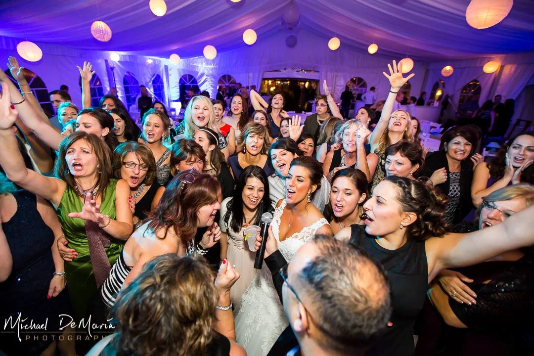 Wedding Guests with Bride on Dancefloor