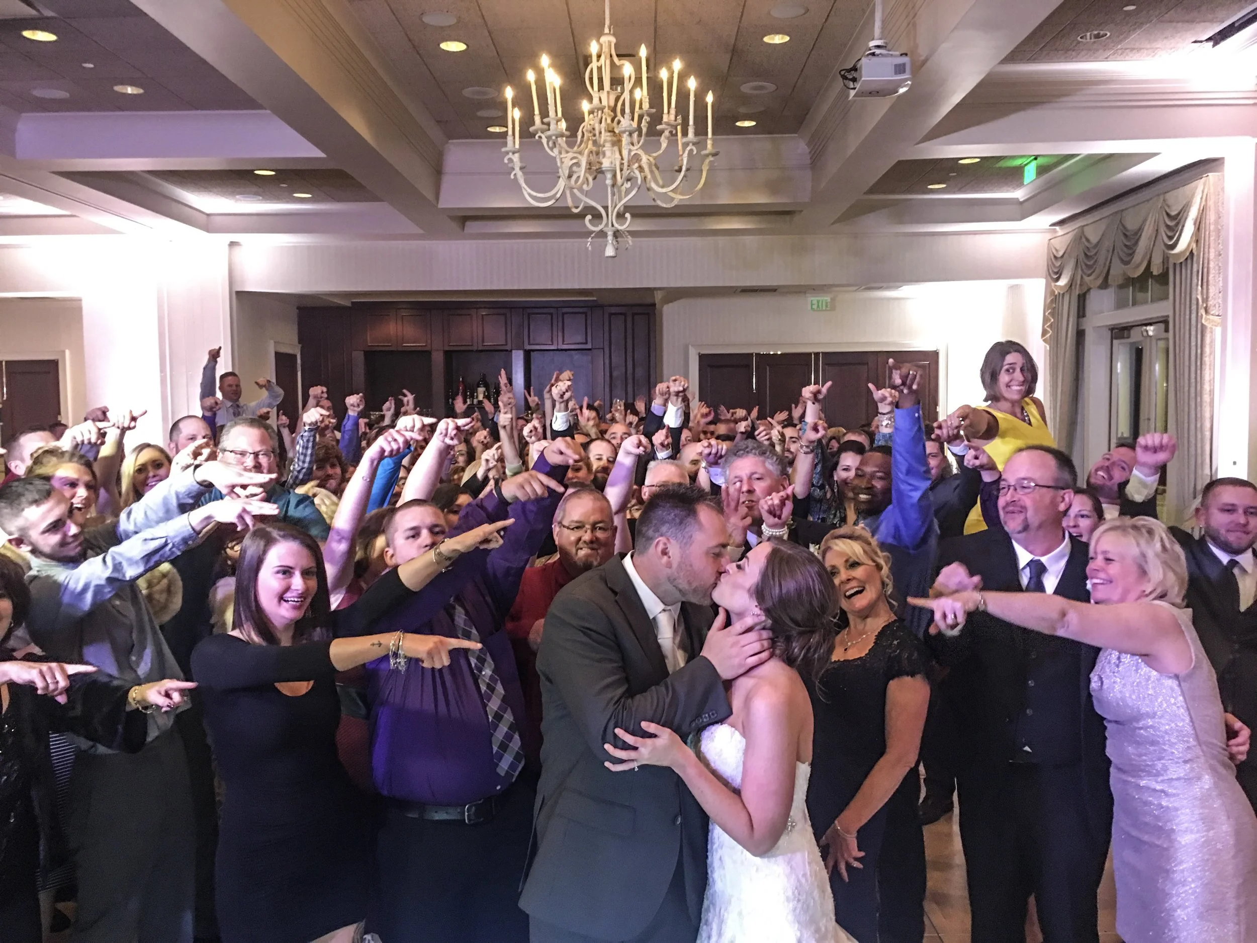 Monroe Golf Bride & Groom with Guests