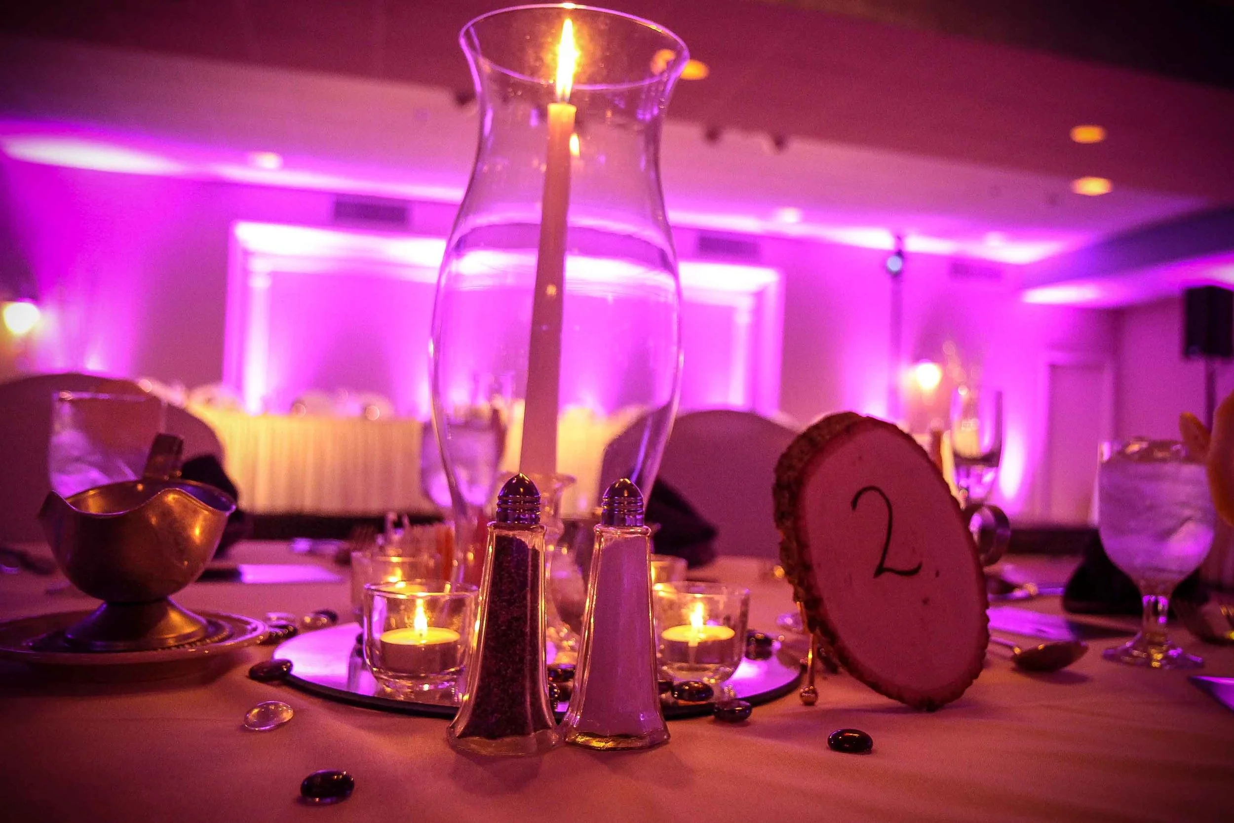 Table Decor with Up Lighting
