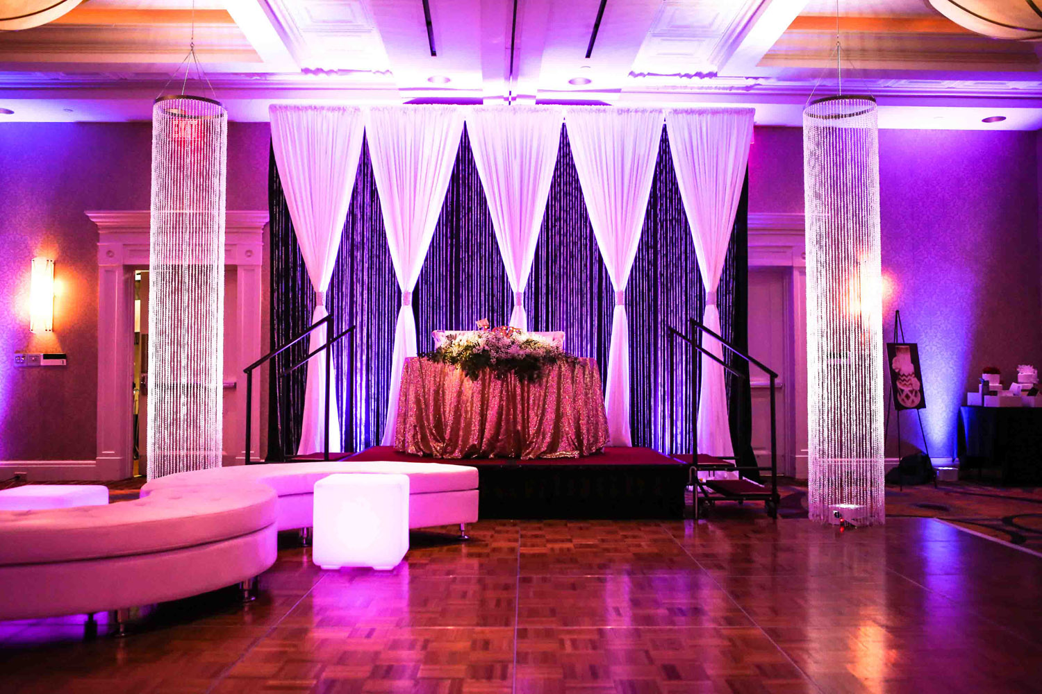 Marriott Crystal Columns and Backdrop