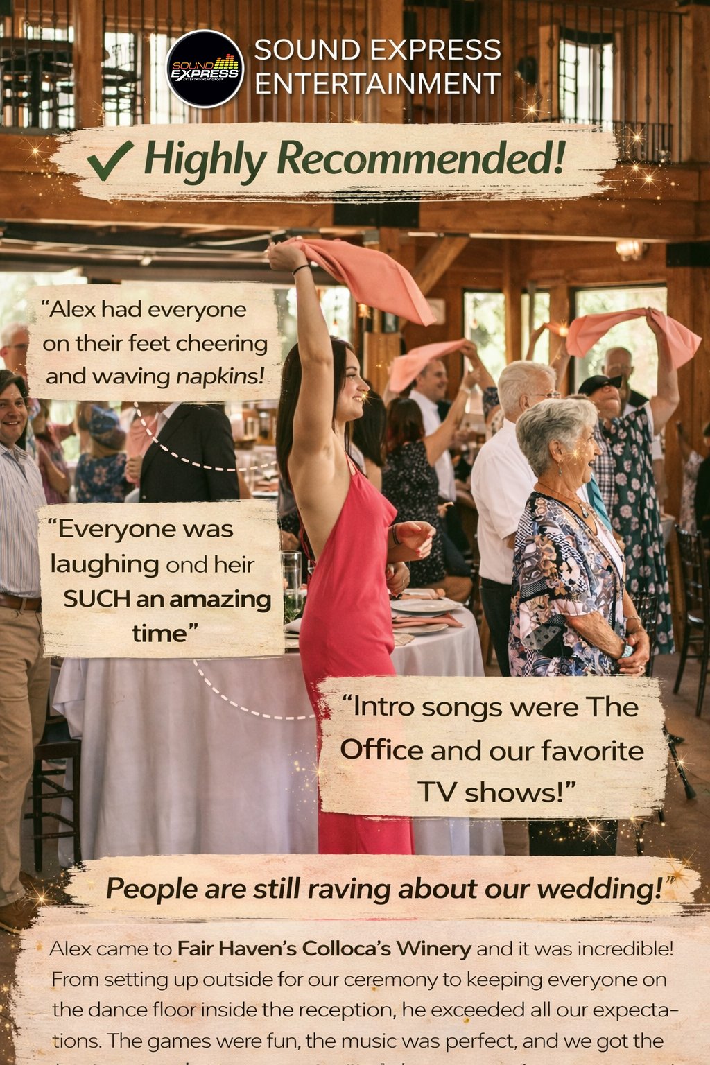 Sound Express Entertainment - Wedding DJ at Colloca Estate Winery Sterling NY