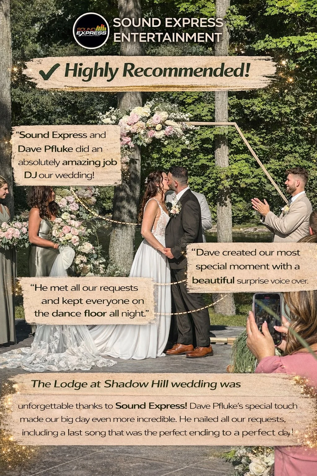 Sound Express Entertainment Review - Wedding DJ Dave Pfluke at The Lodge at Shadow Hill