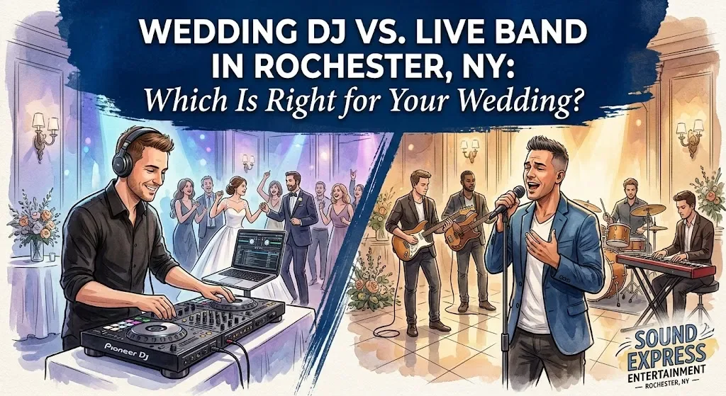 Wedding DJ vs. Live Band in Rochester, NY: Which Is Right for Your Wedding?