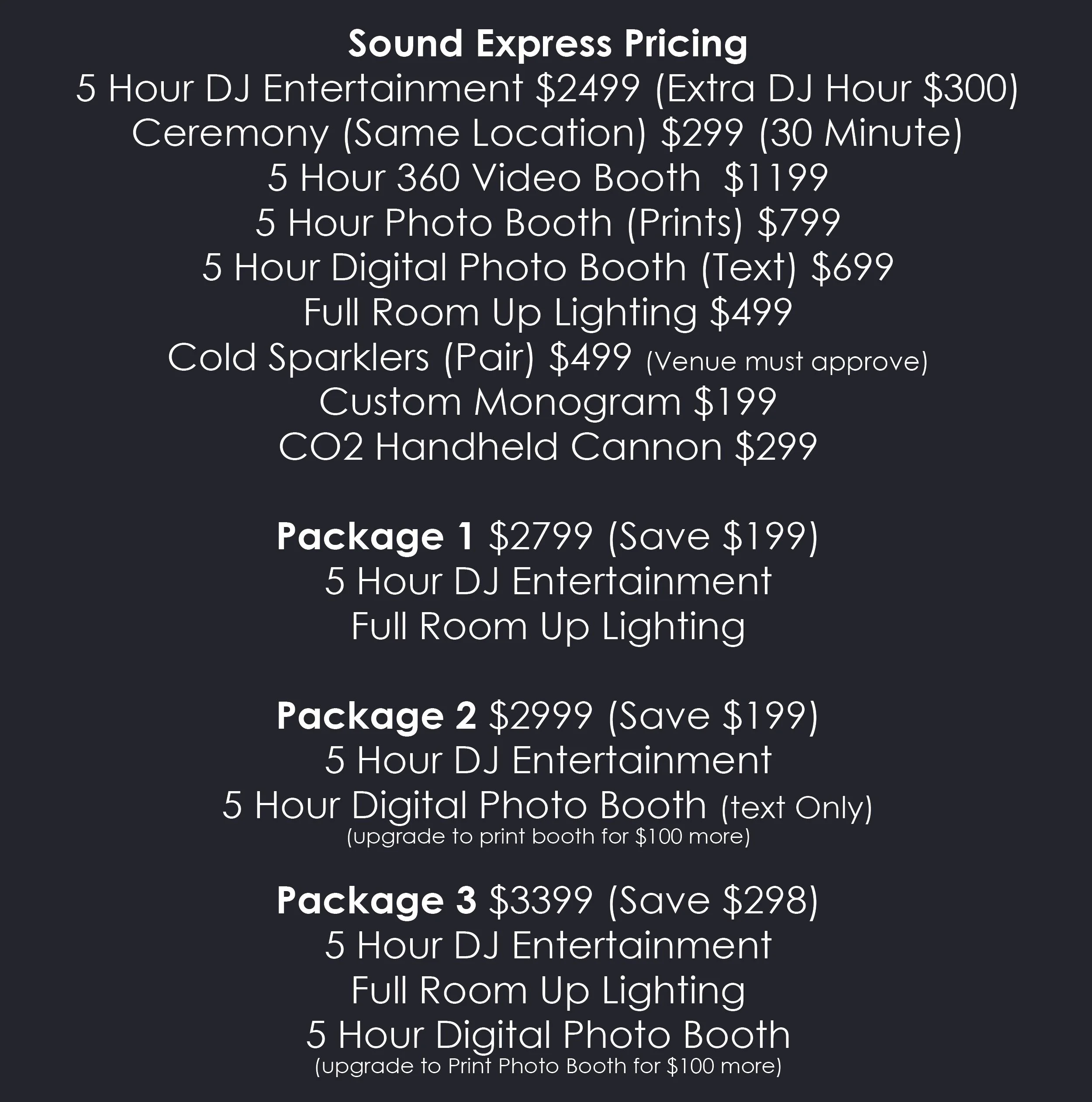 Sound Express Rochester NY 2026 Wedding Price Guide