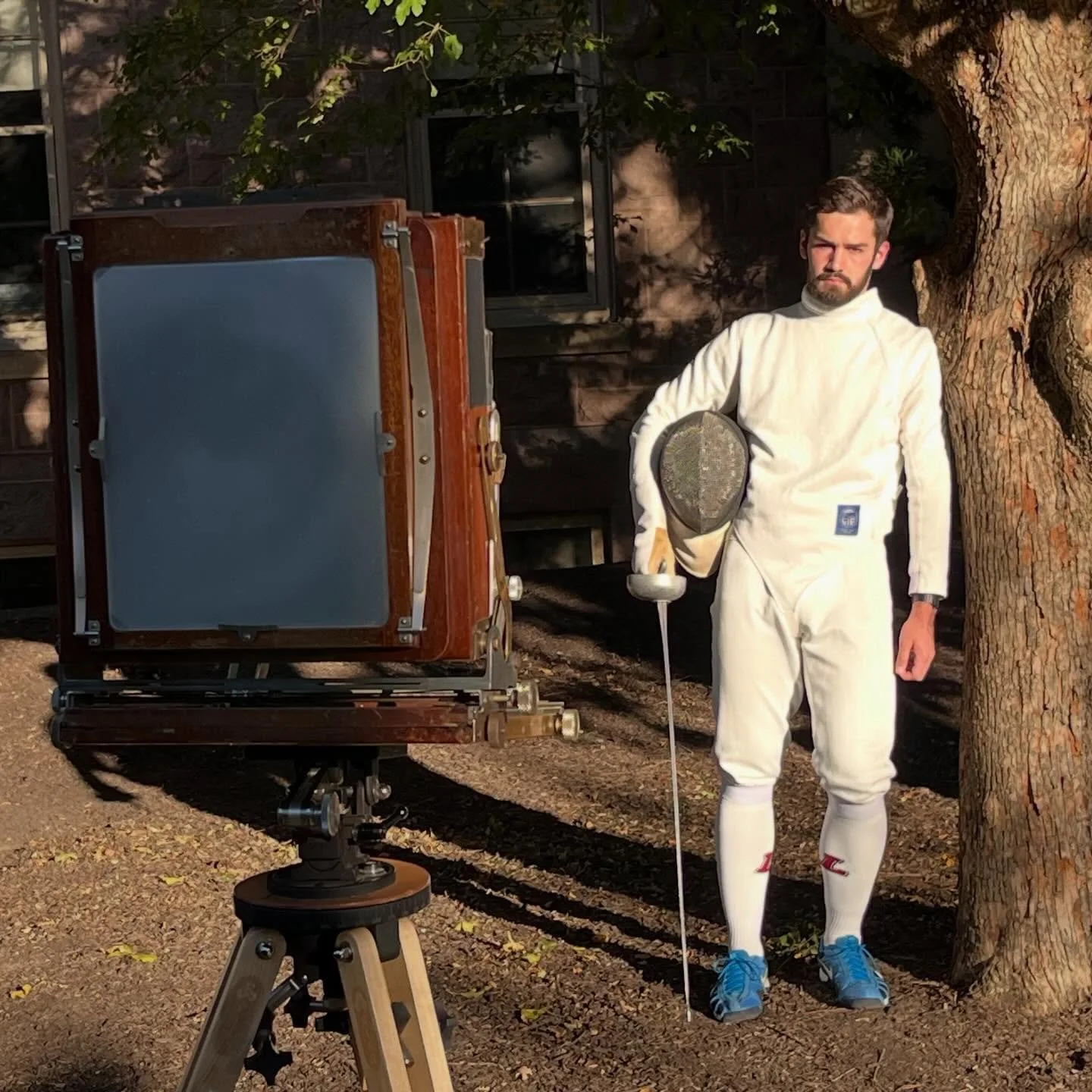 Antoine Mannes,, Fontenay-sous-Bois, Paris captured here for the 1st time in the historic wet plate collodion process of silver on glass.
#lafayettecollege #lafayettefencing #goleopards