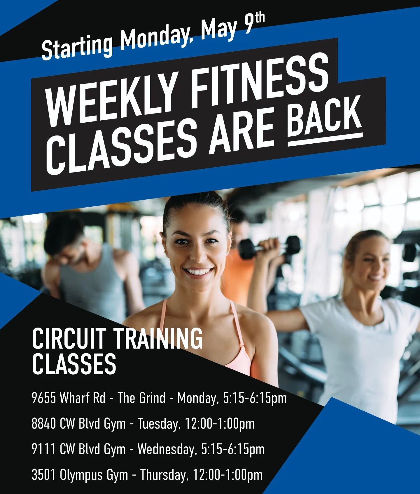 Weekly fitness classes are back at Cypress Waters starting today!  Residents and office tenants are welcome to join the free classes Monday - Thursday. See our website for the full schedule!  CypressWaters.com/fitness-classes