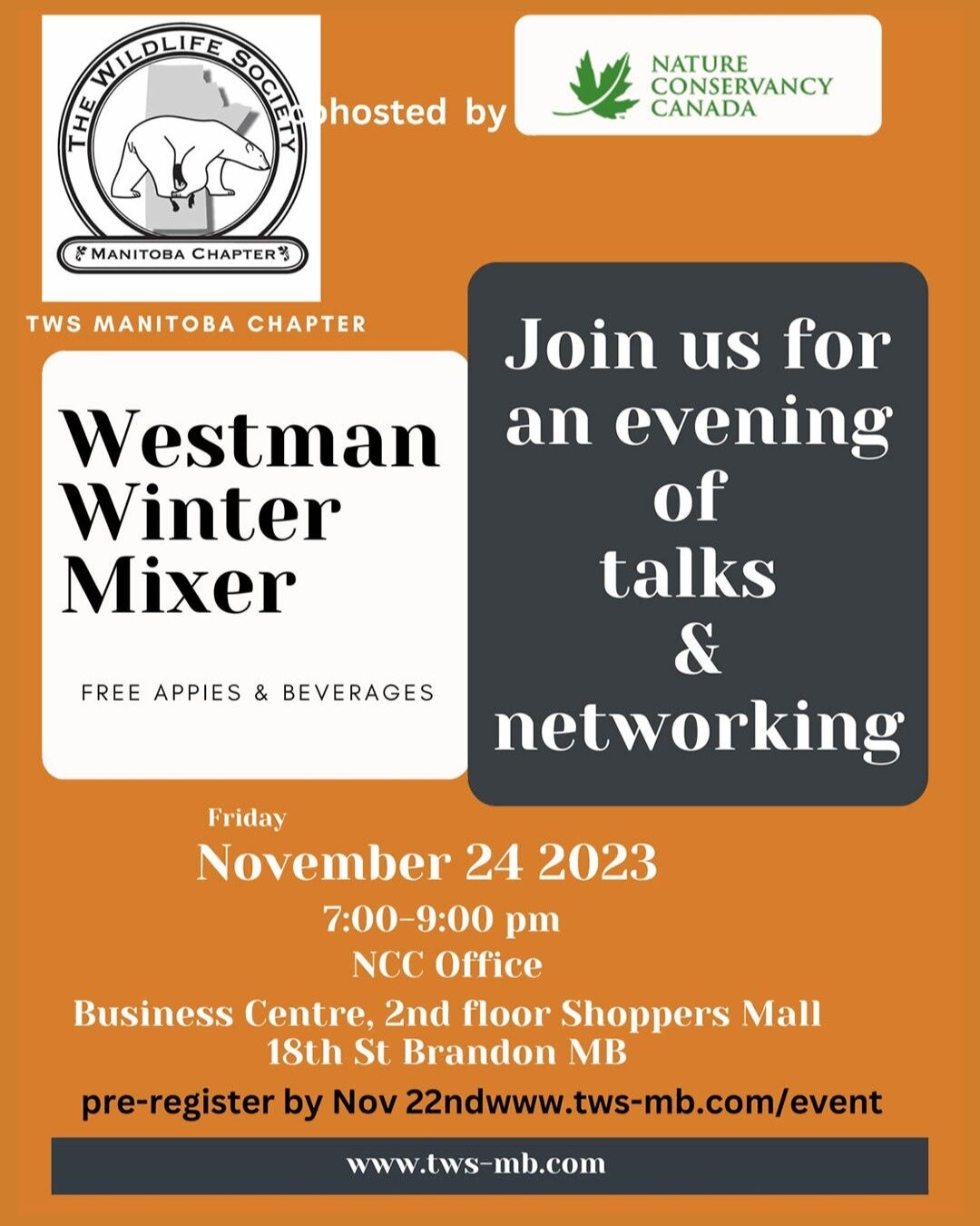 #Mix&amp;Mingle
Updated information on the Westman Mixer!
Pre-registration is required = https://buff.ly/464pcdU