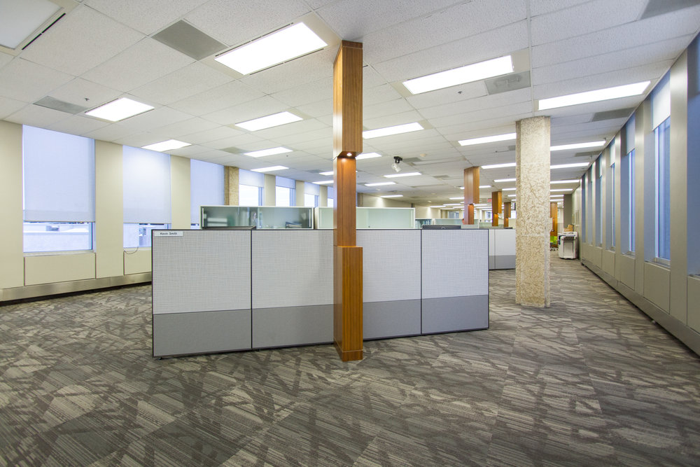 Open Work Area - Angled Cubicle groupings
