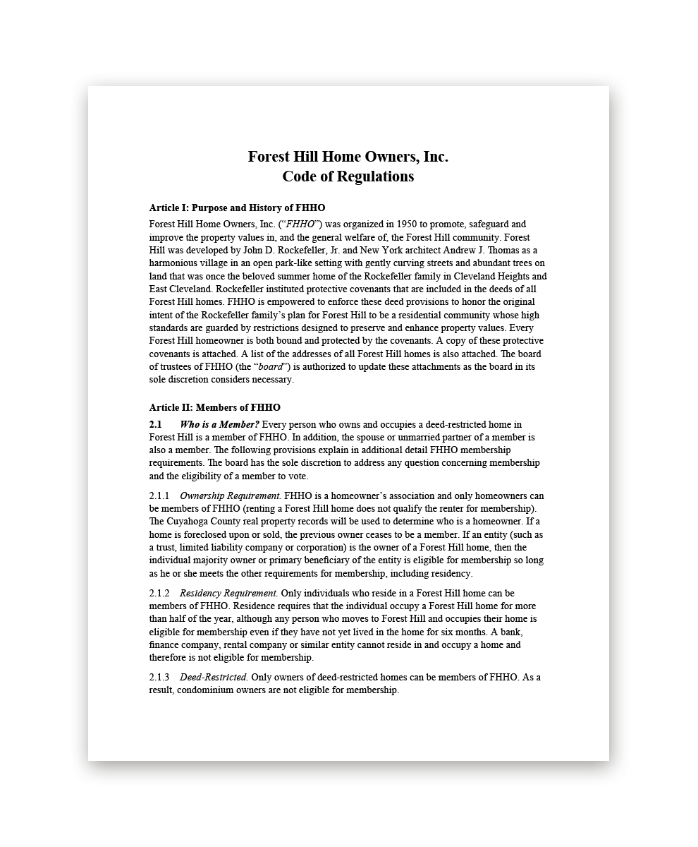 2026 Code of Regulations