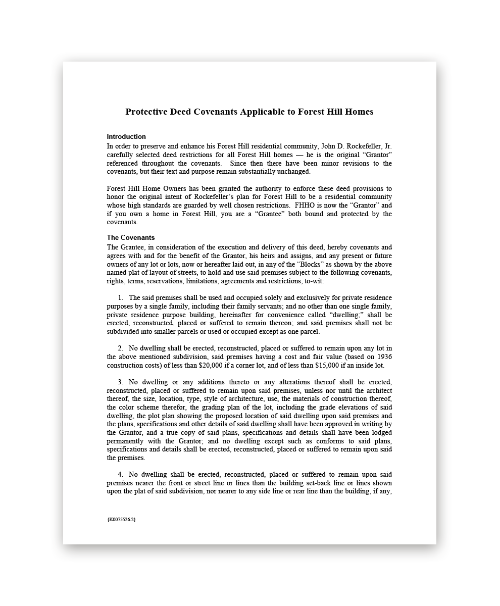 Deed Restrictions