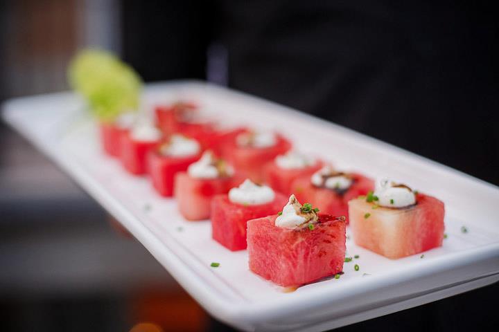 Watermelon Bite with Whipped Chevre