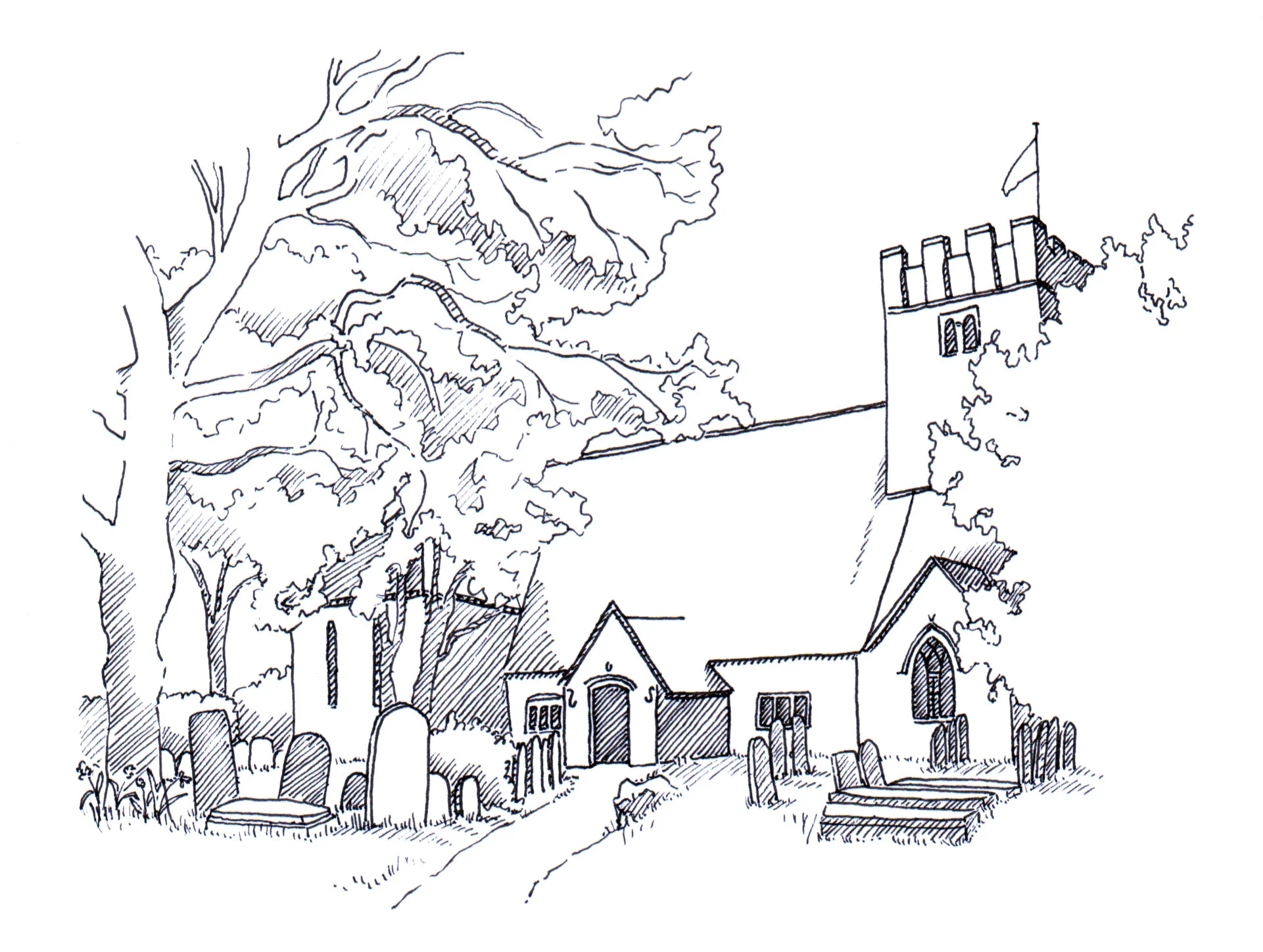 Illustration of a church