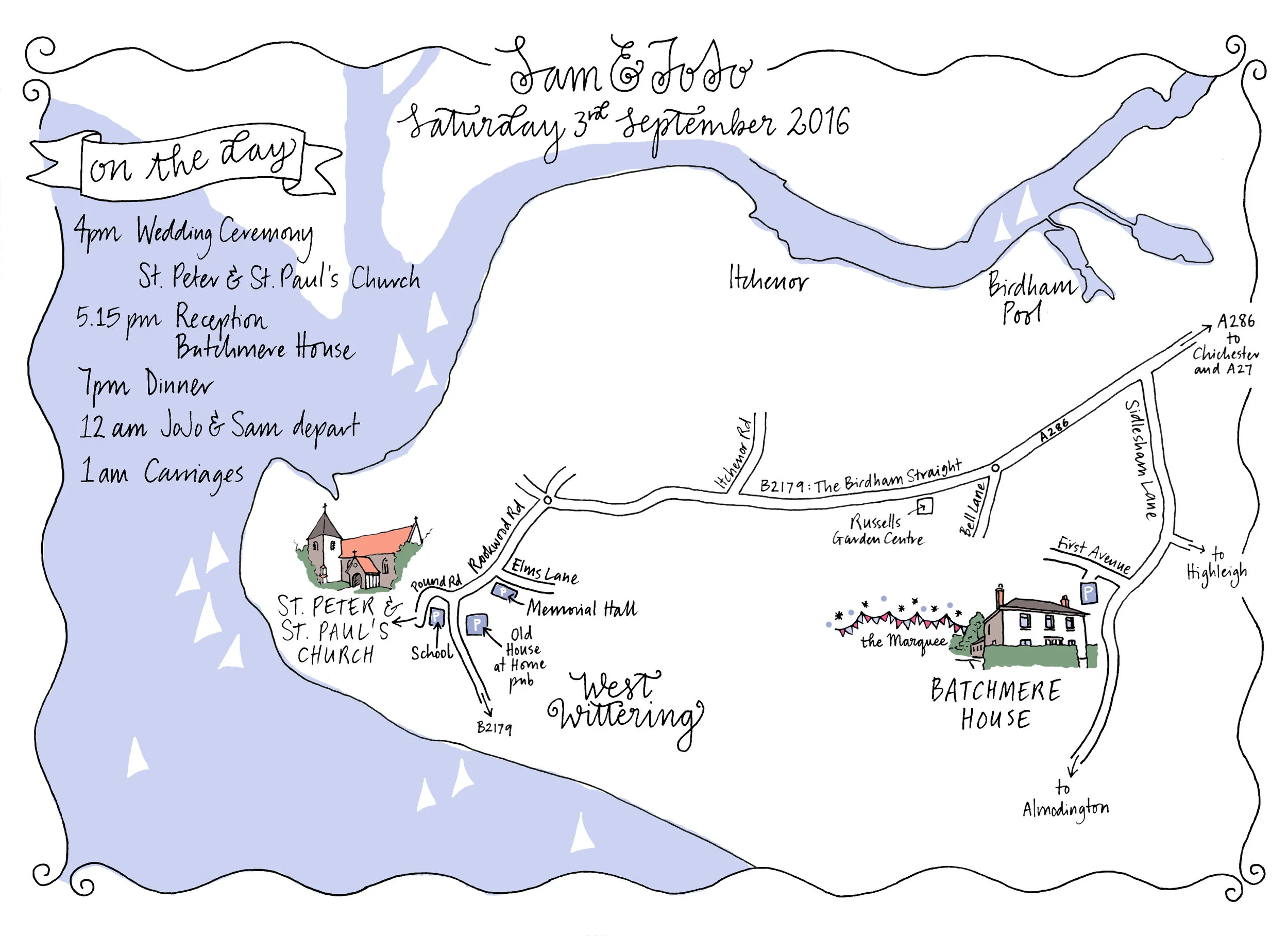 Personalised wedding venue map