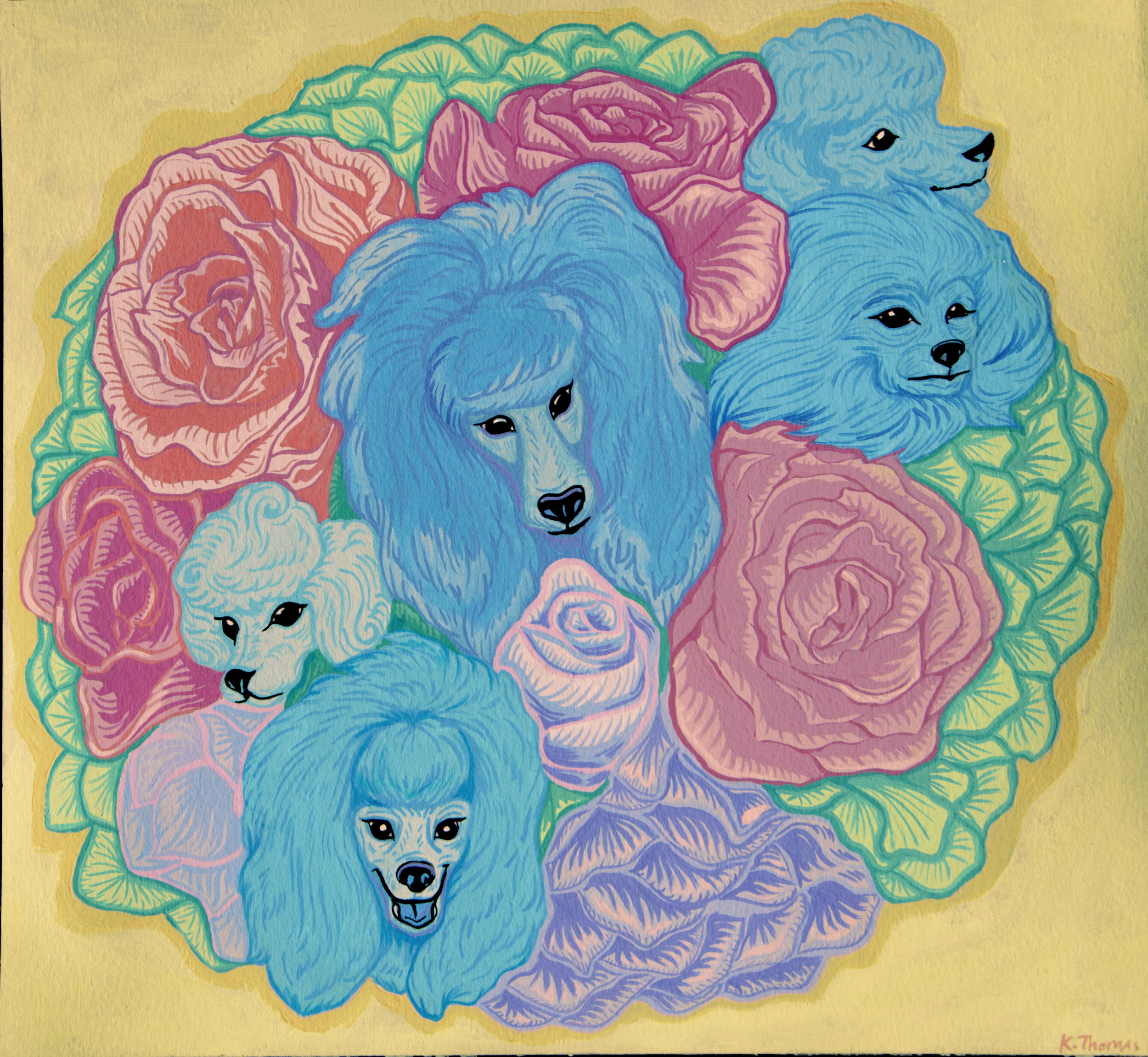 Blue Poodle Bouquet no.1