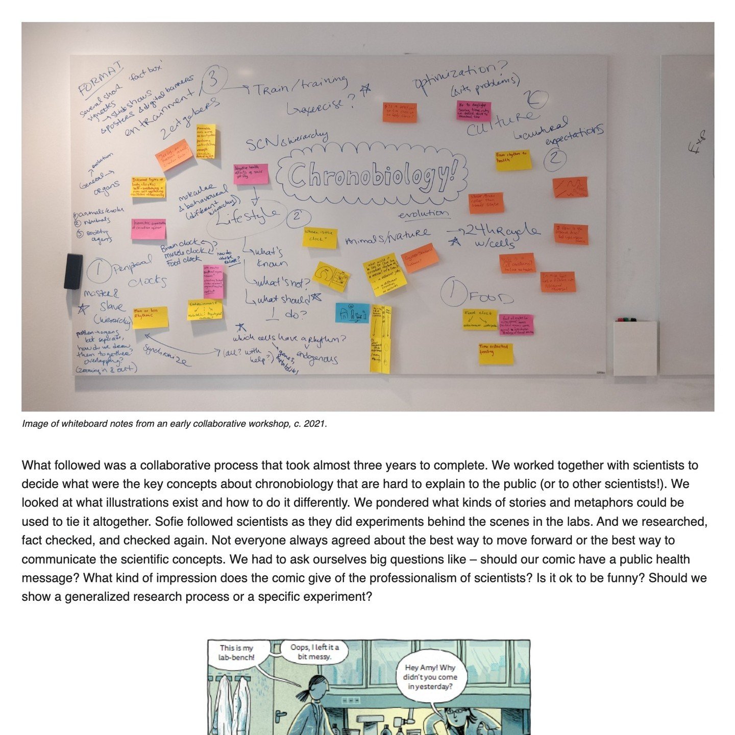 For anyone interested in the process of making Tales from the Chronobiology Lab, the science comic we made for Medicinsk Museion, there&rsquo;s a short article written by my co-author Kristin 🌞 @kristinstirling ⭐

It outlines our work process, the t