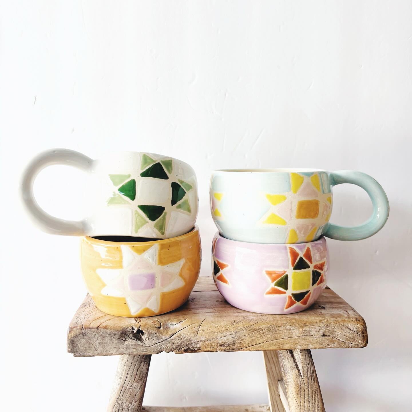 From patchwork to pottery, these mugs are my love letter to heirloom quilts and the hands that made them. No two are ever alike&mdash;each one shaped slowly, stitched in story, and rooted in generations of craft, care, and creative tradition.

#lunar