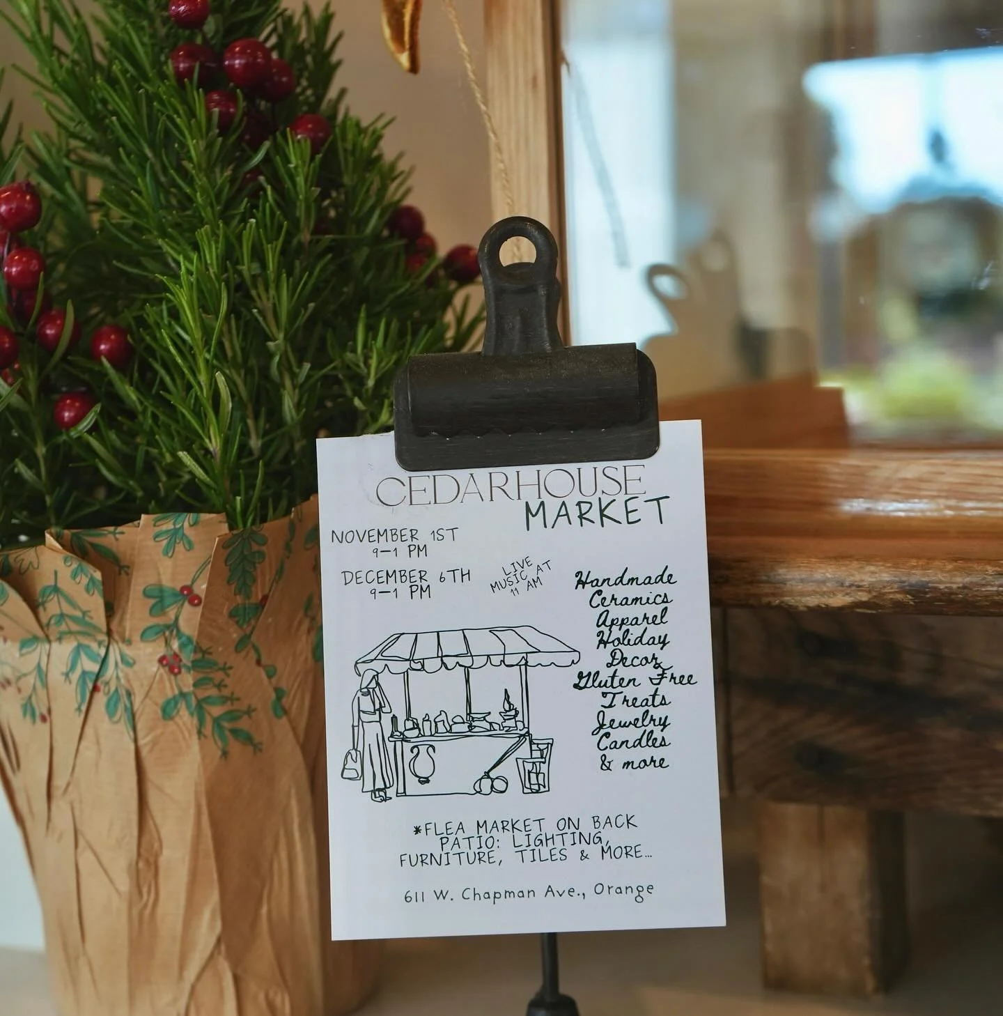 🎄✨ Hey friends! ✨🎄
Cedarhouse Market is calling!

Come shop local treasures, handmade gifts, and everything you need in one place. Every purchase supports small businesses &mdash; the dreamers, creators, and neighbors who make our community thrive.