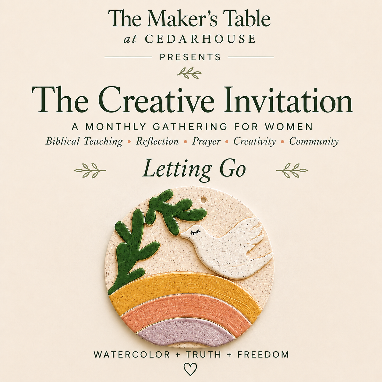 Workshop Three • The Creative Invitation • Letting Go  •  Thursday, October 8, 2026