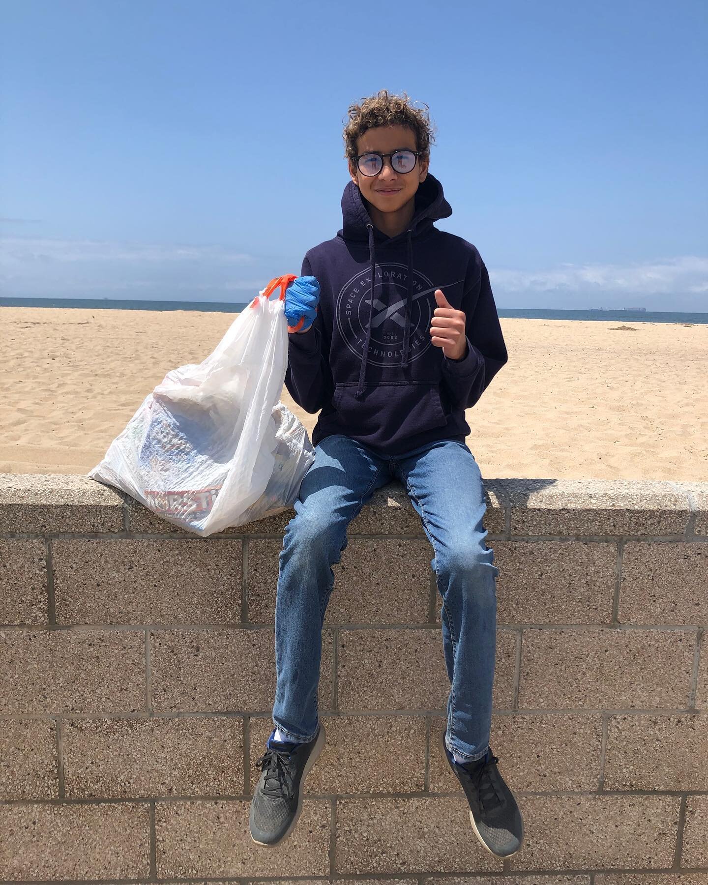 Thank you Mahdi for doing a solo beach cleanup for Coastal Angels community service hours! You rock! #beyourbestself #coastalangels #volunteer #beachcleanup #bolsachicastatebeach