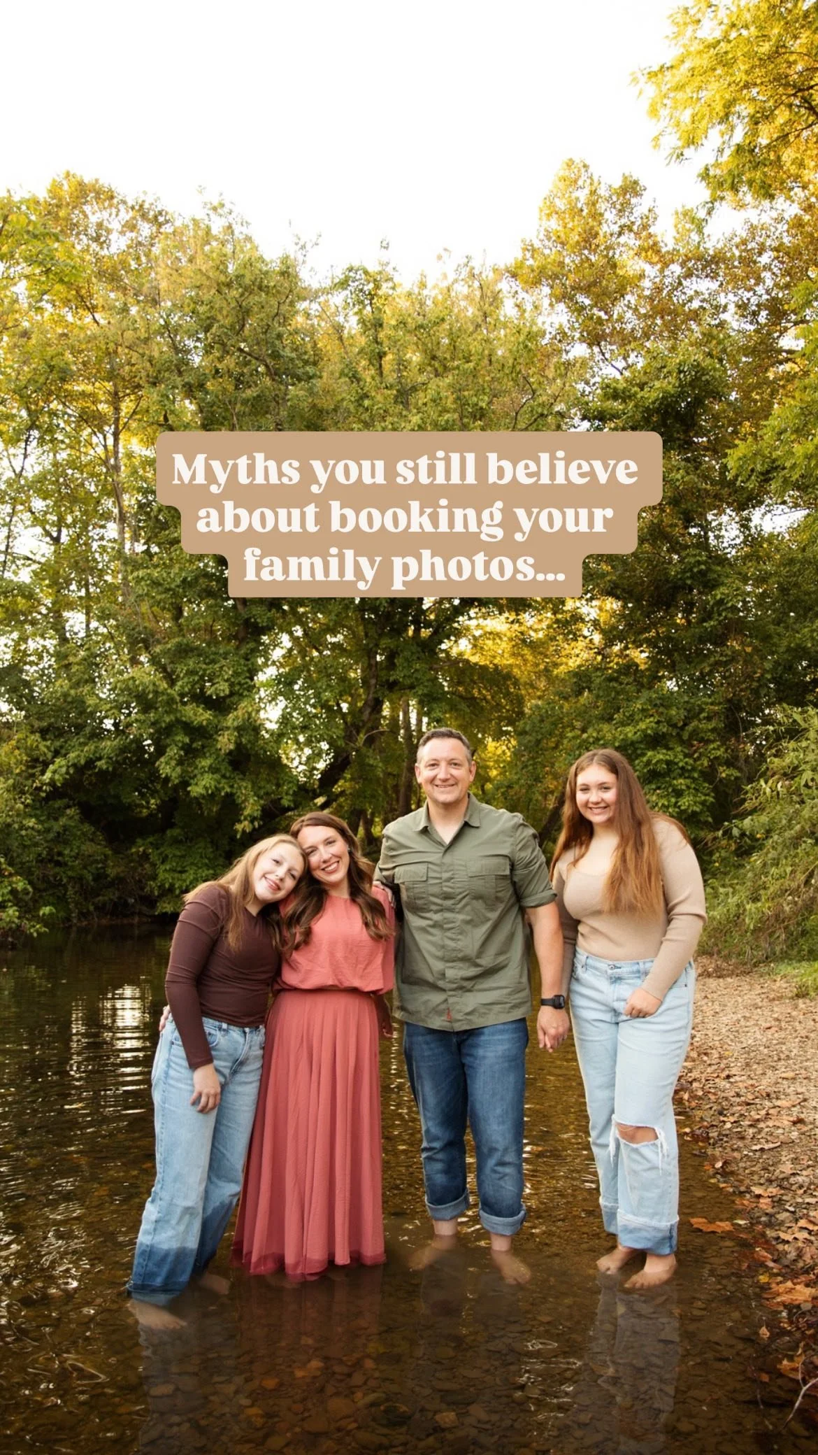 Stop letting these myths trick you into putting pictures off another year ⬇️
1. You need to lose weight before you can do family pictures.
FALSE!!
-Family photos are about so much more than what the scale says! Family photos are about capturing t