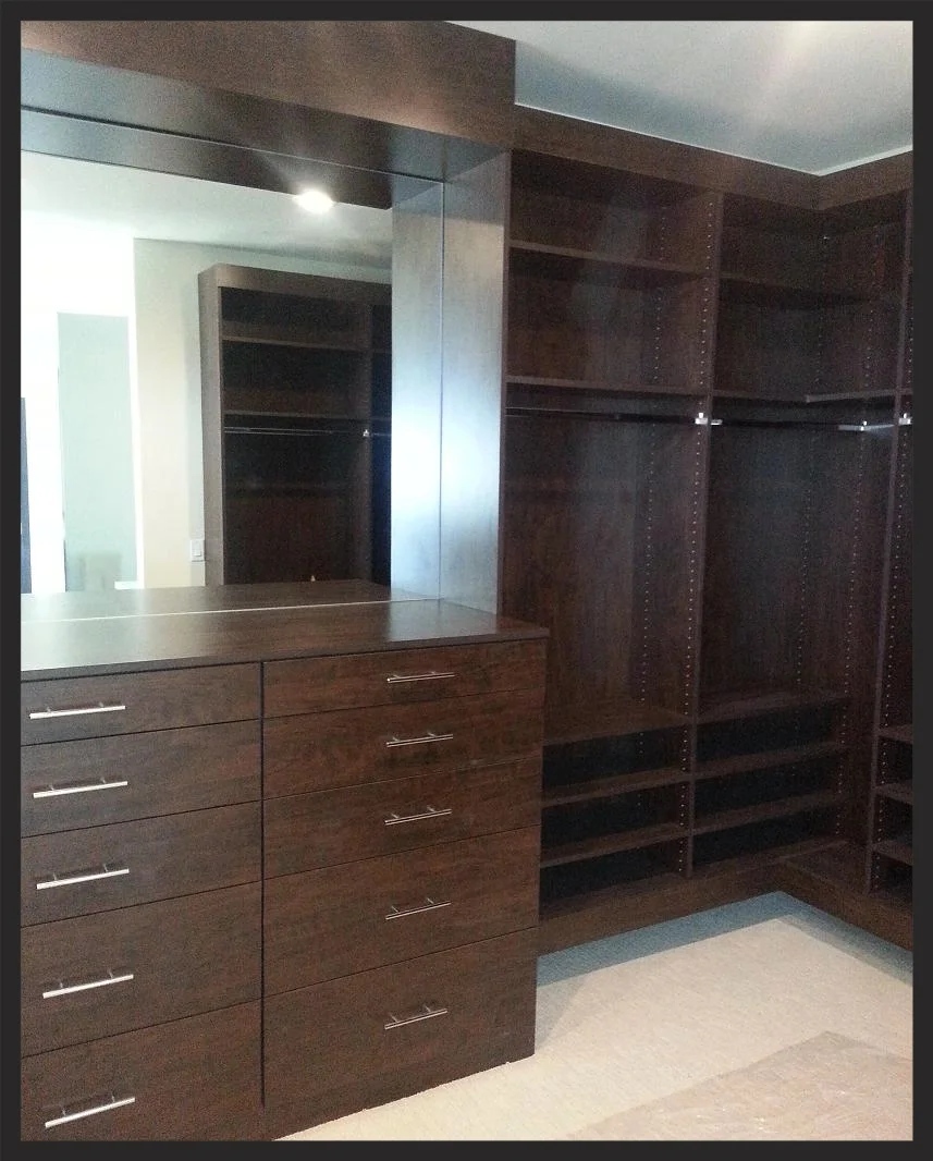 Dark Wood Closet with Backs
