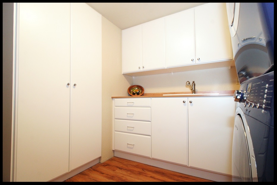 White Laundry Cabinets