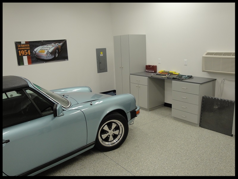 Grey Garage with Porsche