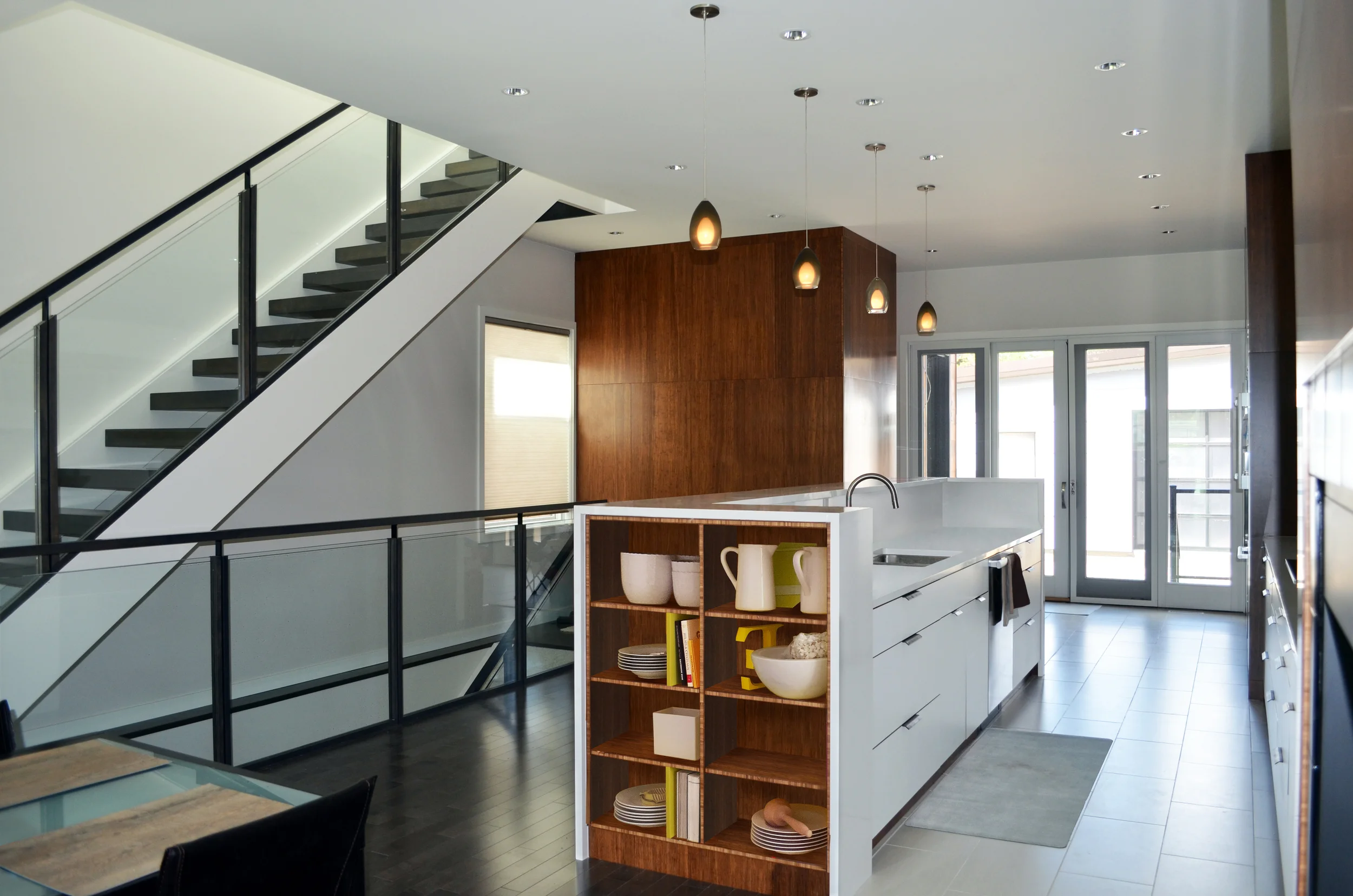  Modern home in Calgary. &nbsp;Custom cabinets with Plyboo from  Intectural .  with Hive Modular 