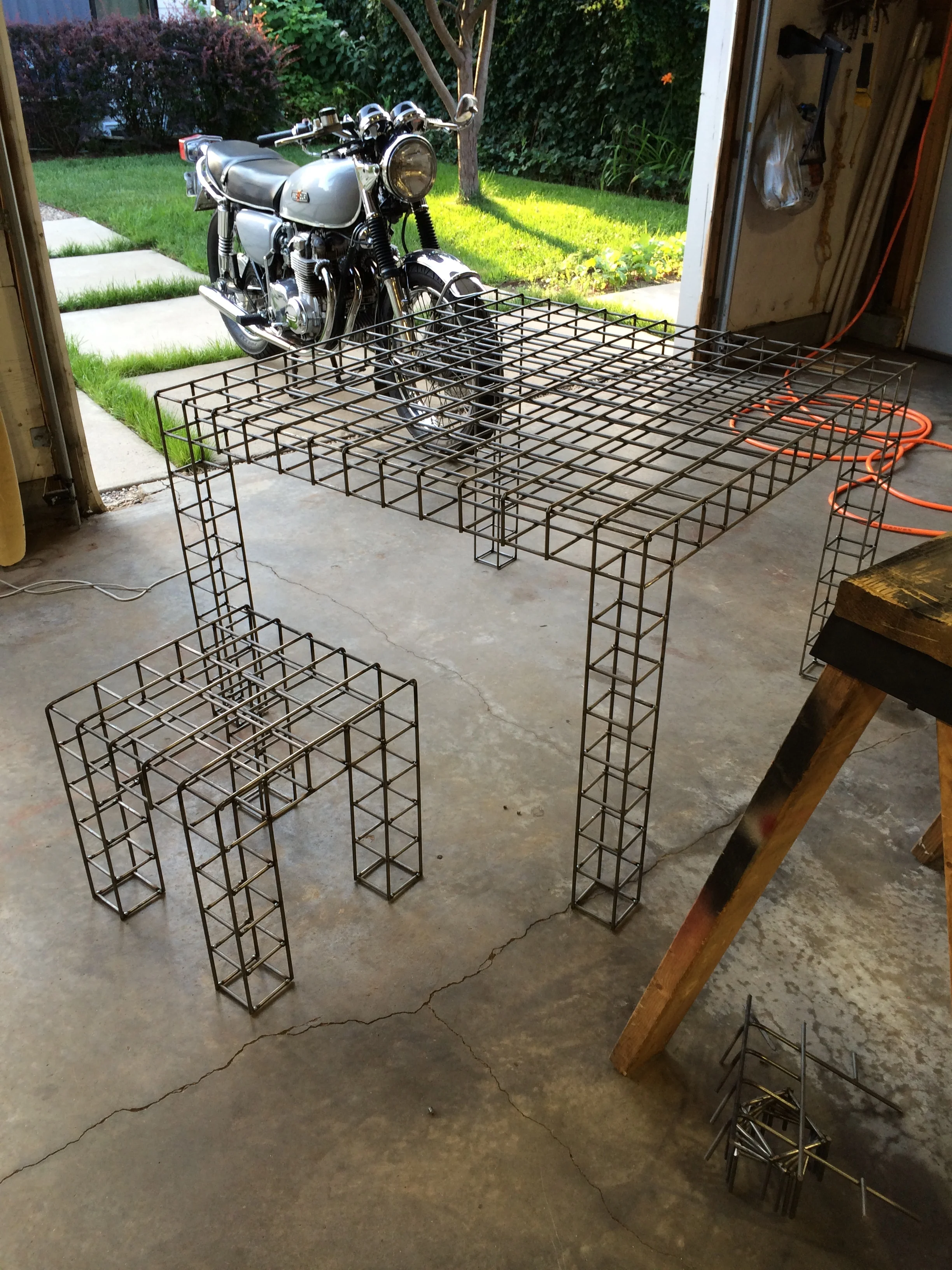  Collaborative work with  rolu . &nbsp;This set was part of a 10 piece collection for an exhibition. &nbsp;This was taken prior to finish. 