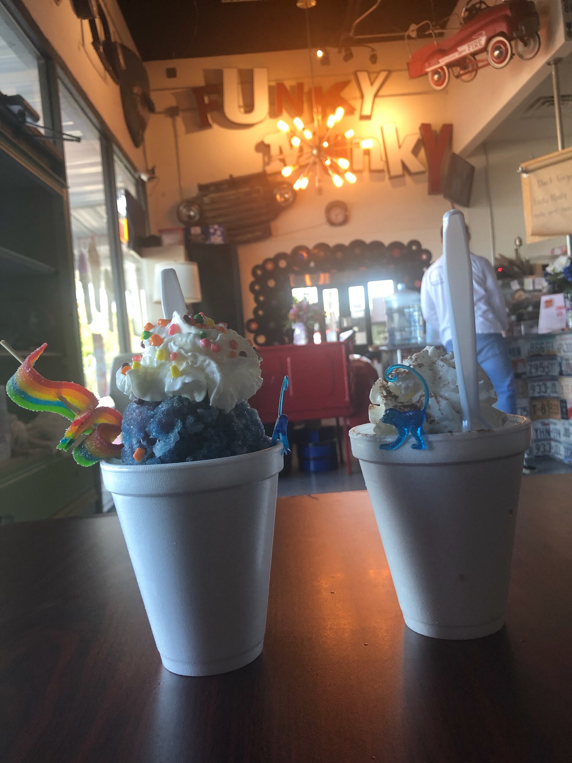 Bonding with new friend over a chai snow cone, highly recommended.