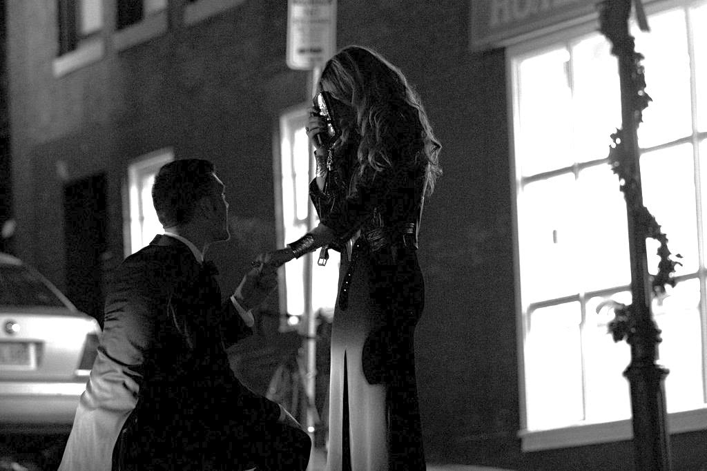 BG proposing in front of our first apartment together. Phillips St. Beacon Hill. Right in front of a kitchy laundromat that looked like it belonged on a movie set.